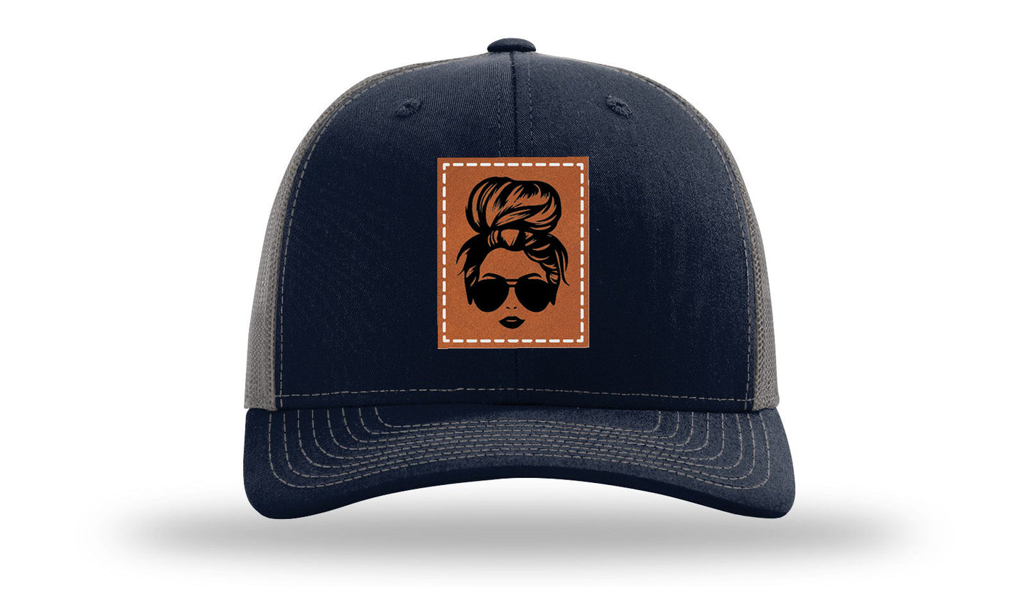 Hair Bun Leather Patch Richardson 112 Hat
