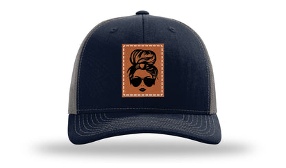 Hair Bun Leather Patch Richardson 112 Hat