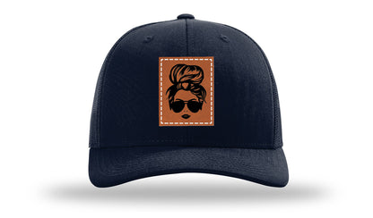 Hair Bun Leather Patch Richardson 112 Hat