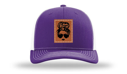 Hair Bun Leather Patch Richardson 112 Hat