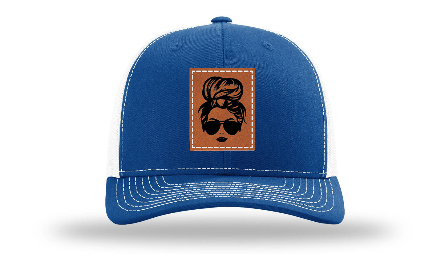 Hair Bun Leather Patch Richardson 112 Hat