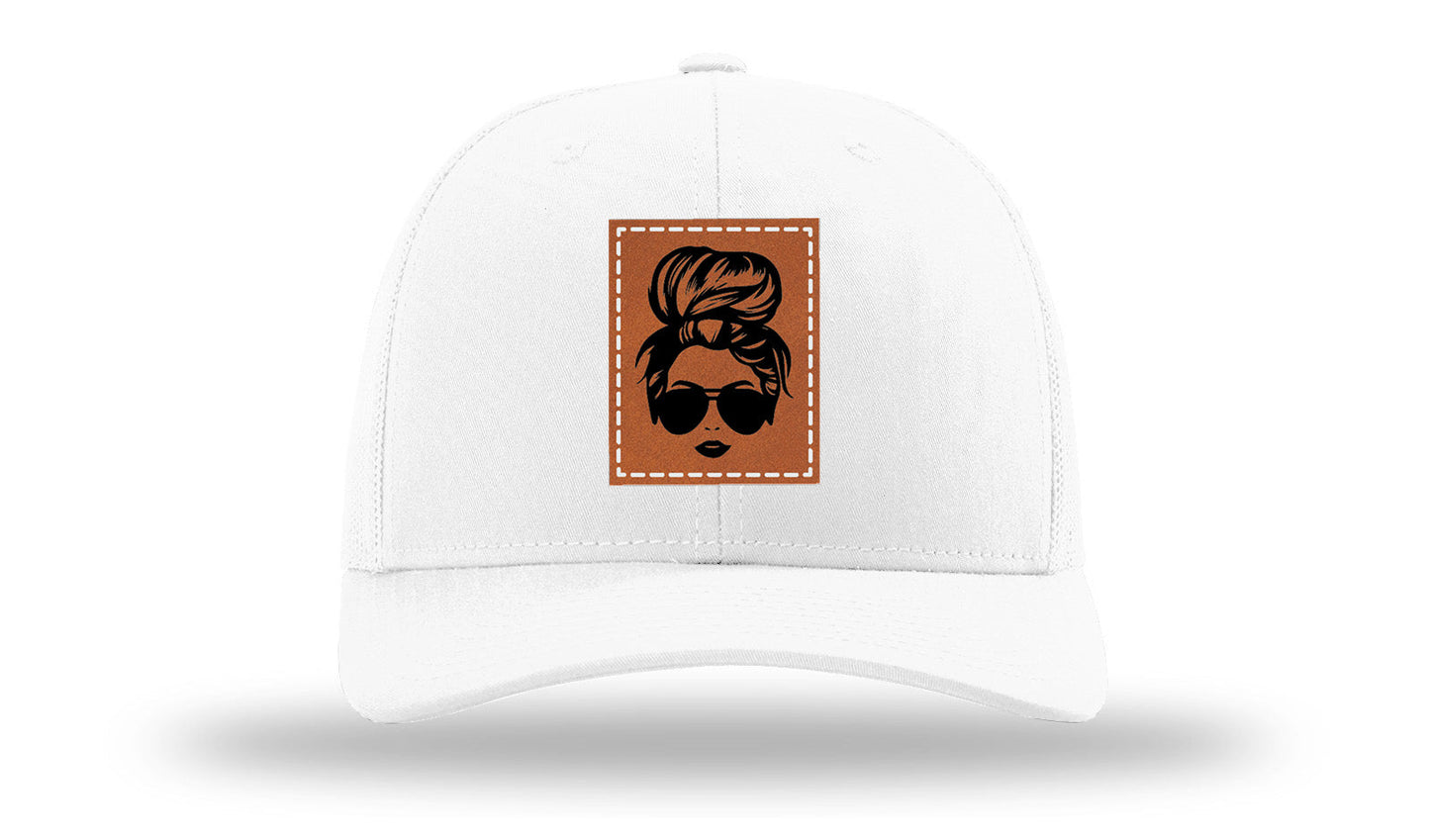 Hair Bun Leather Patch Richardson 112 Hat