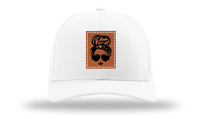 Hair Bun Leather Patch Richardson 112 Hat