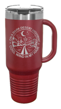 Load image into Gallery viewer, On A Dark Desert Highway 40oz Handle Mug Laser Engraved
