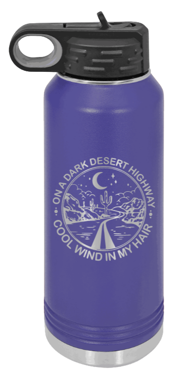On A Dark Desert Highway - 32oz Mug Laser Engraved- Purple
