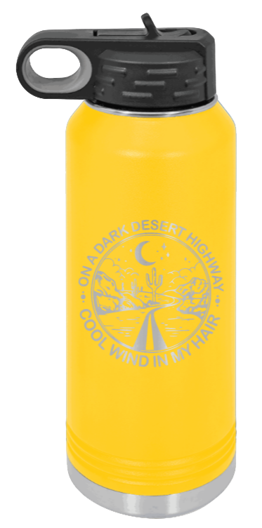 On A Dark Desert Highway - 32oz Mug Laser Engraved- Yellow