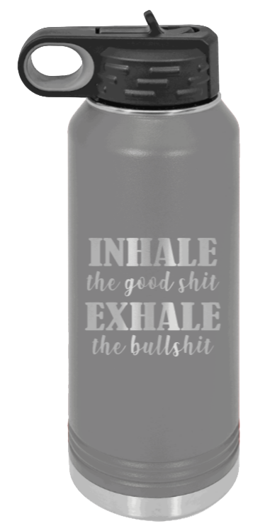 Inhale Exhale - 32oz Mug Laser Engraved- Dark Grey