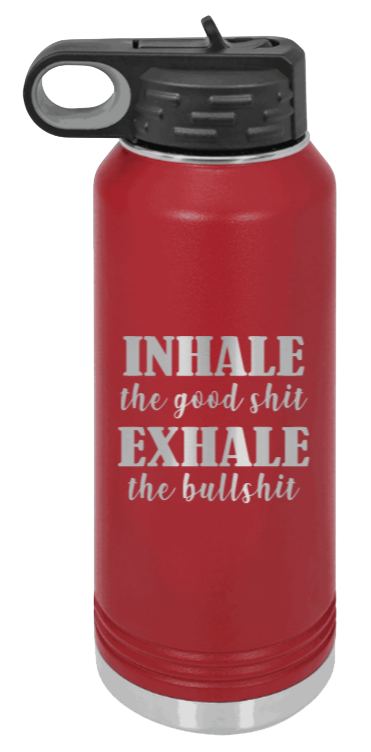 Inhale Exhale - 32oz Mug Laser Engraved- Maroon