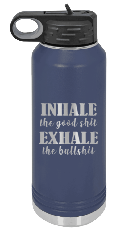 Inhale Exhale - 32oz Mug Laser Engraved- Navy