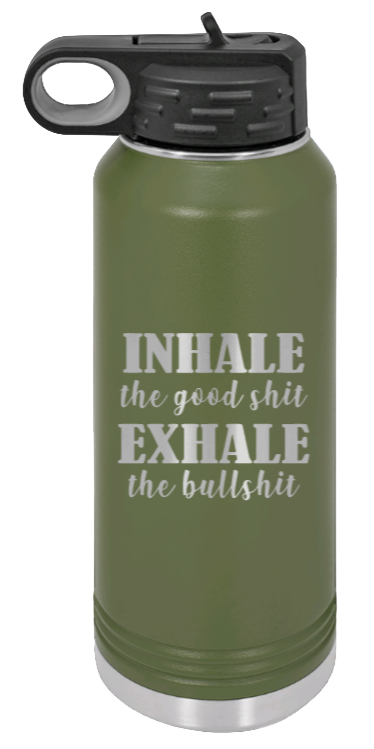 Inhale Exhale - 32oz Mug Laser Engraved- Olive