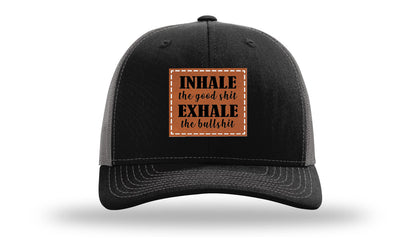 Inhale The Good Stuff Leather Patch Richardson 112 Hat