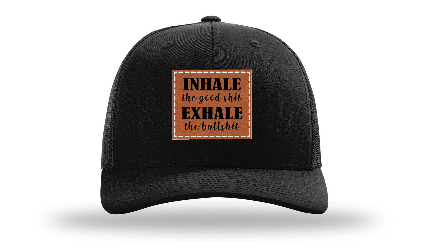 Inhale The Good Stuff Leather Patch Richardson 112 Hat