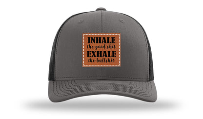 Inhale The Good Stuff Leather Patch Richardson 112 Hat