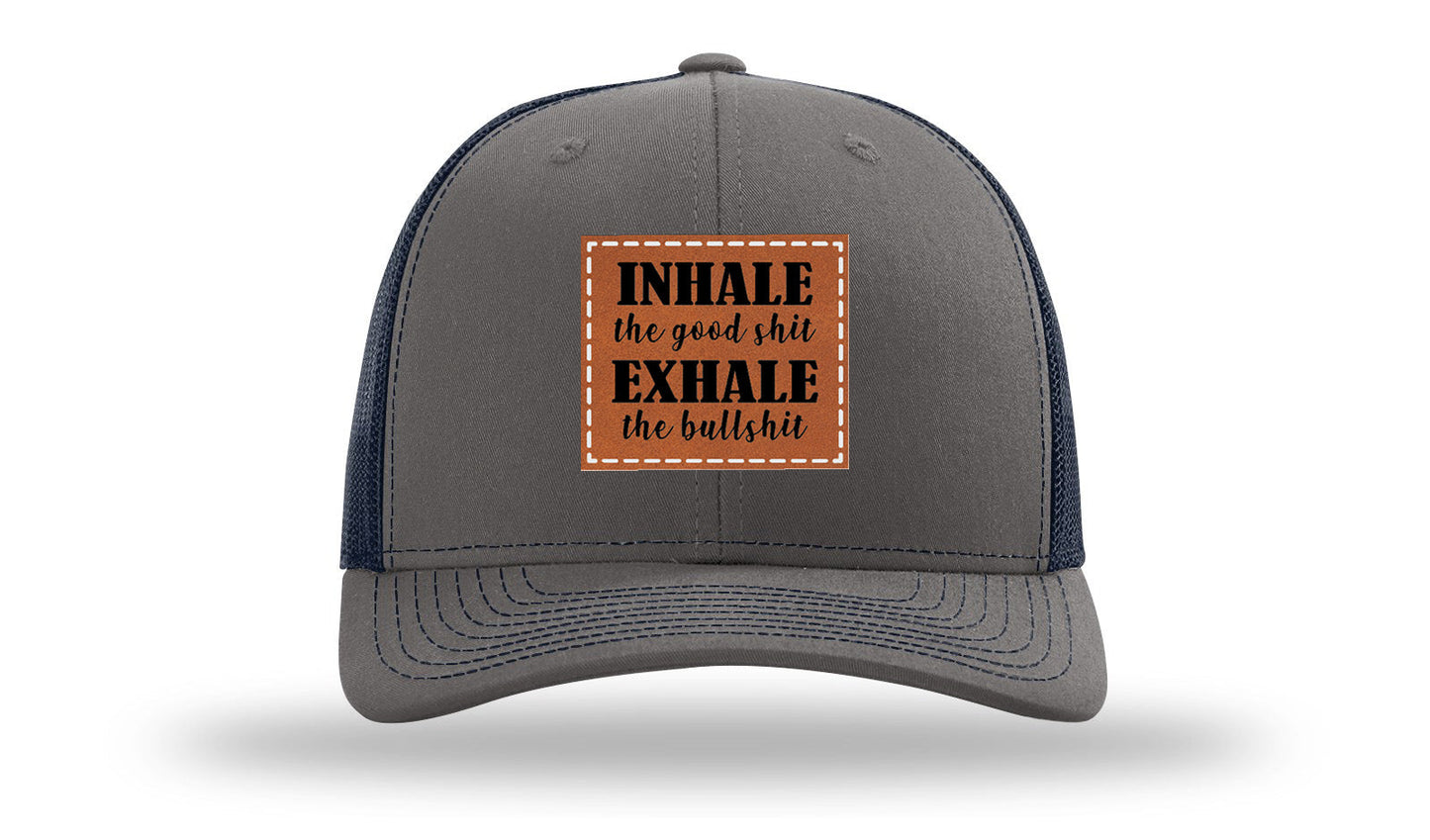 Inhale The Good Stuff Leather Patch Richardson 112 Hat