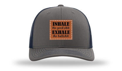 Inhale The Good Stuff Leather Patch Richardson 112 Hat