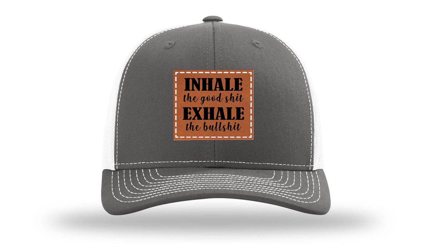 Inhale The Good Stuff Leather Patch Richardson 112 Hat