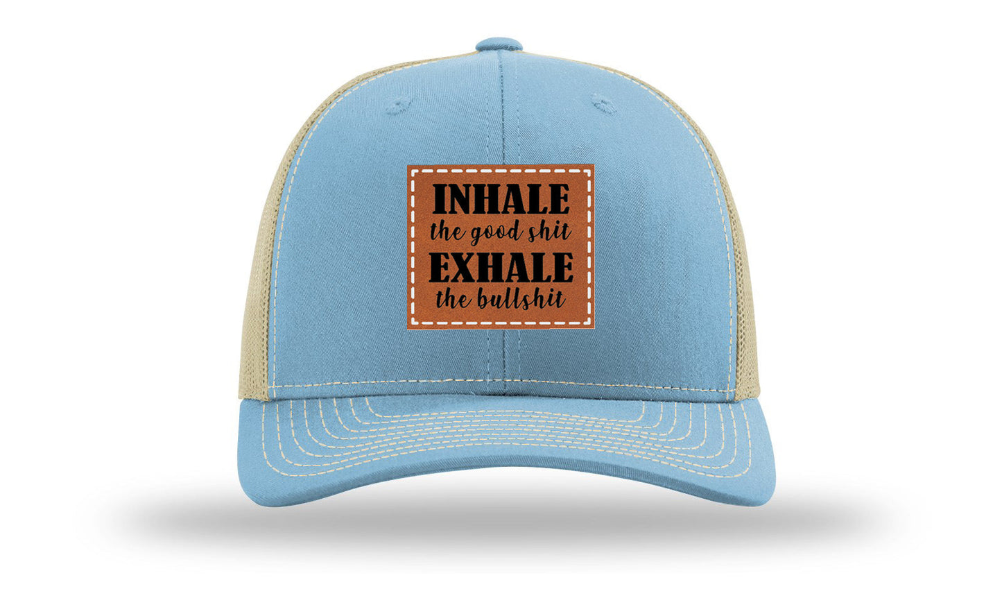 Inhale The Good Stuff Leather Patch Richardson 112 Hat