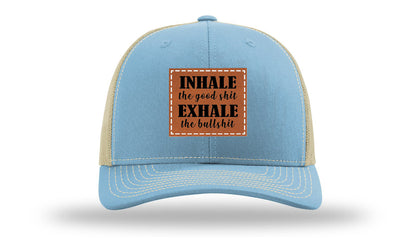 Inhale The Good Stuff Leather Patch Richardson 112 Hat