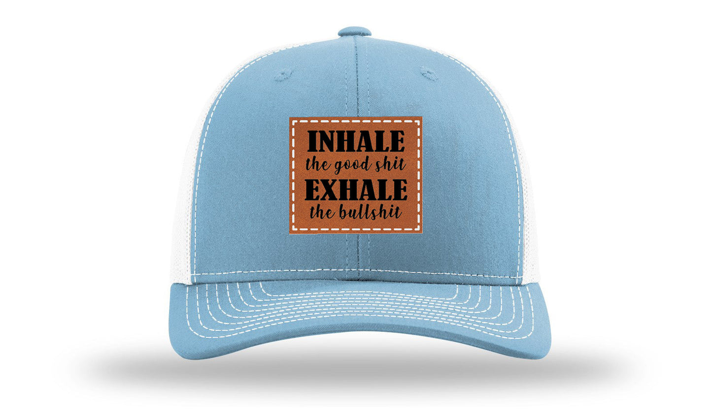 Inhale The Good Stuff Leather Patch Richardson 112 Hat