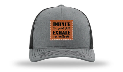Inhale The Good Stuff Leather Patch Richardson 112 Hat