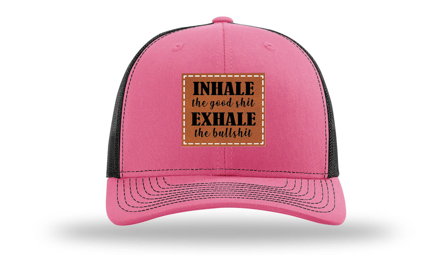 Inhale The Good Stuff Leather Patch Richardson 112 Hat
