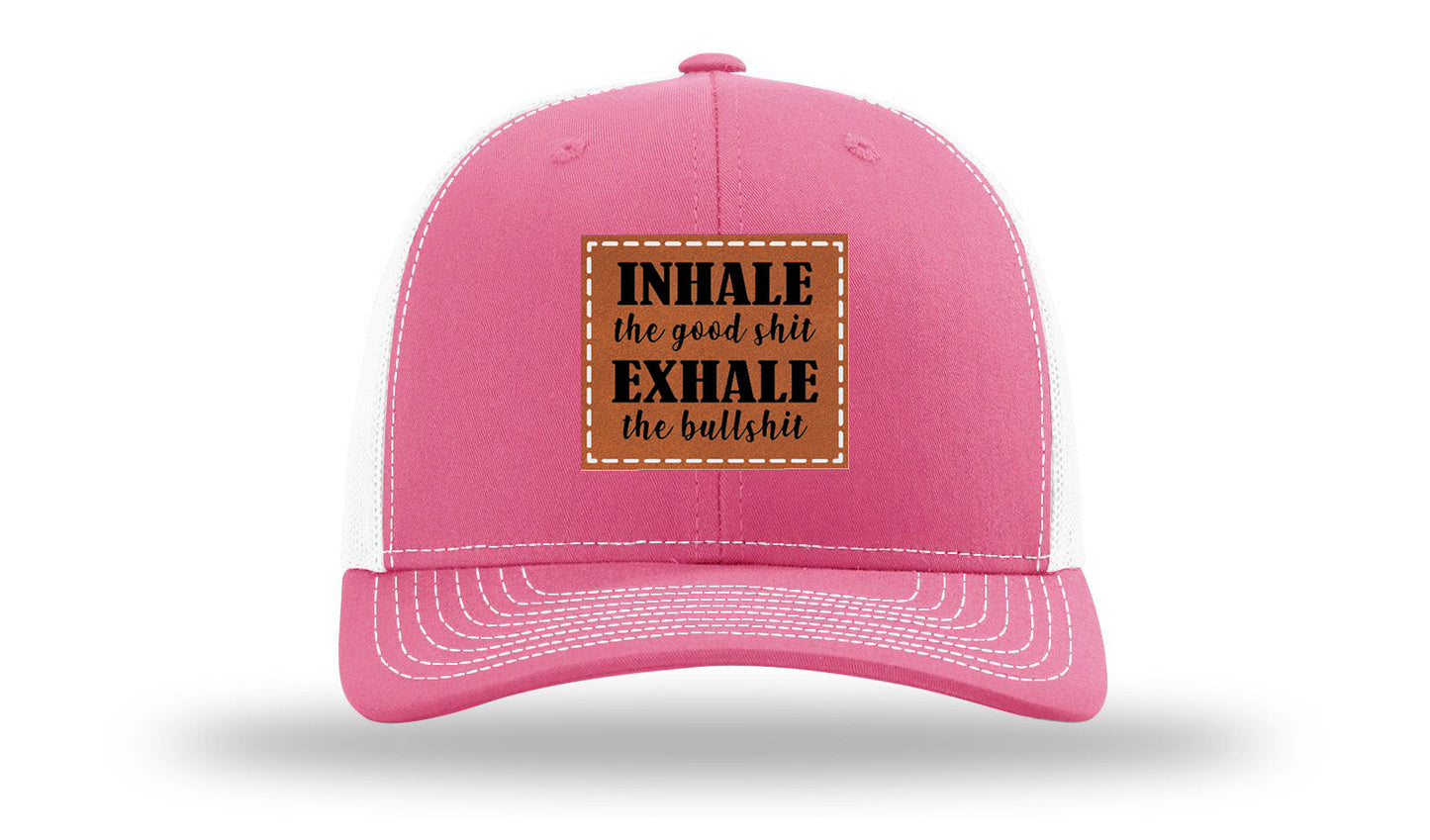 Inhale The Good Stuff Leather Patch Richardson 112 Hat