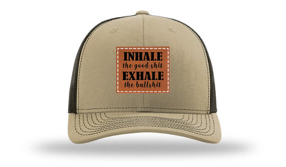 Inhale The Good Stuff Leather Patch Richardson 112 Hat