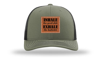 Inhale The Good Stuff Leather Patch Richardson 112 Hat