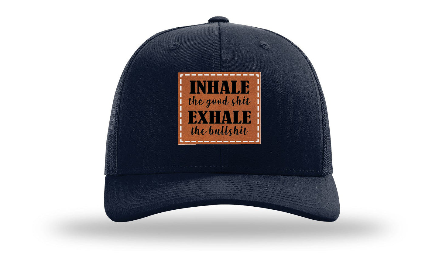 Inhale The Good Stuff Leather Patch Richardson 112 Hat