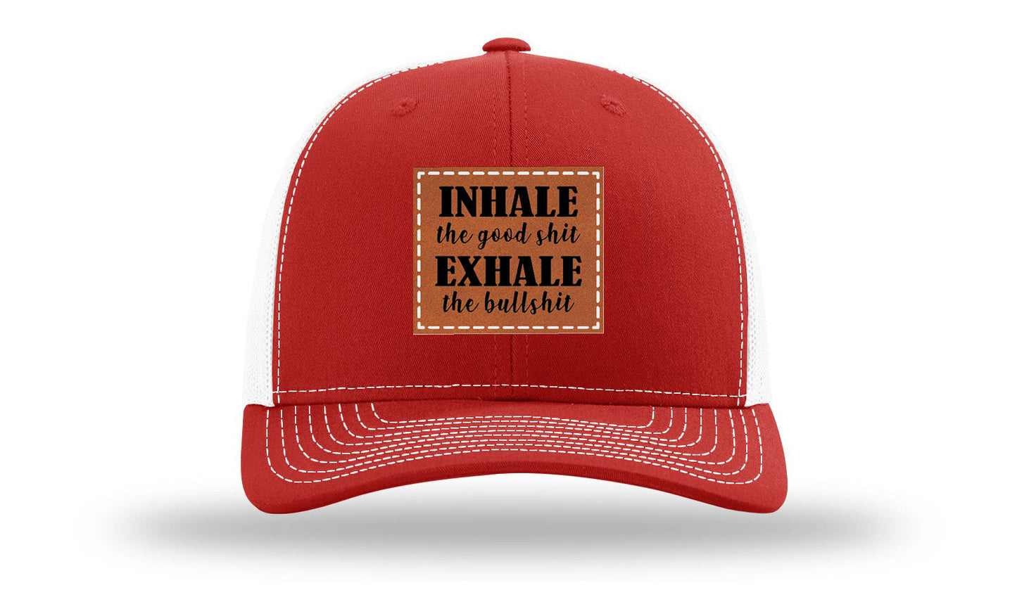 Inhale The Good Stuff Leather Patch Richardson 112 Hat