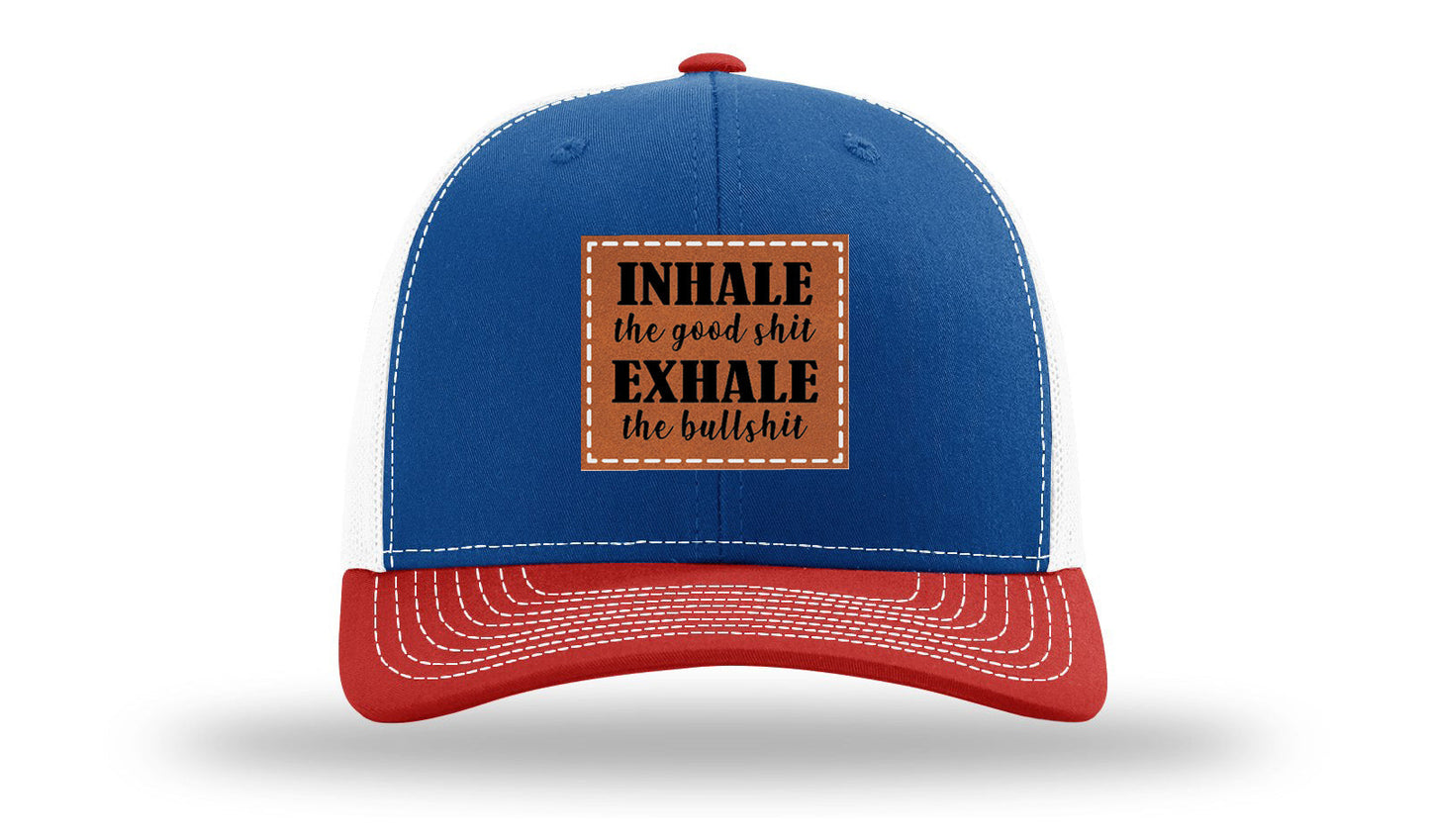 Inhale The Good Stuff Leather Patch Richardson 112 Hat