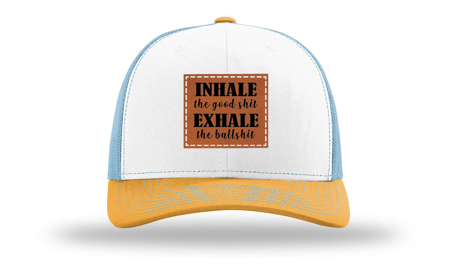 Inhale The Good Stuff Leather Patch Richardson 112 Hat