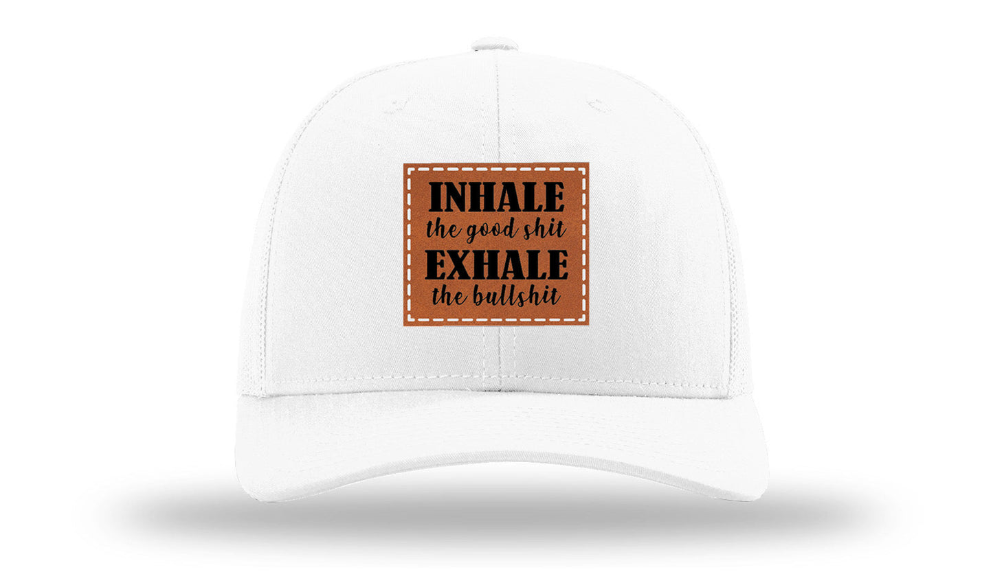 Inhale The Good Stuff Leather Patch Richardson 112 Hat