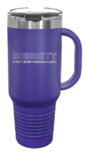 Load image into Gallery viewer, Sobriety 40oz Handle Mug Laser Engraved
