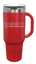 Load image into Gallery viewer, Sobriety 40oz Handle Mug Laser Engraved
