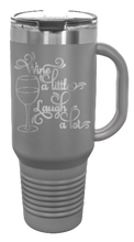 Load image into Gallery viewer, Wine A Little Laugh a Lot 40oz Handle Mug Laser Engraved
