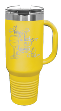 Load image into Gallery viewer, Wine A Little Laugh a Lot 40oz Handle Mug Laser Engraved
