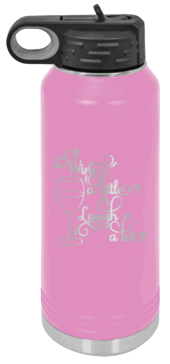 Wine A Little Laugh A Lot - 32oz Mug Laser Engraved- Light Purple