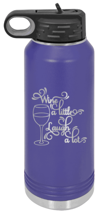 Wine A Little Laugh A Lot - 32oz Mug Laser Engraved- Purple