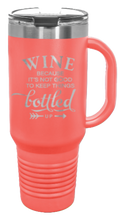 Load image into Gallery viewer, Wine Bottled Up 40oz Handle Mug Laser Engraved
