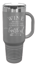 Load image into Gallery viewer, Wine Bottled Up 40oz Handle Mug Laser Engraved
