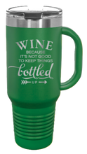 Load image into Gallery viewer, Wine Bottled Up 40oz Handle Mug Laser Engraved
