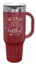 Load image into Gallery viewer, Wine Bottled Up 40oz Handle Mug Laser Engraved
