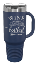 Load image into Gallery viewer, Wine Bottled Up 40oz Handle Mug Laser Engraved
