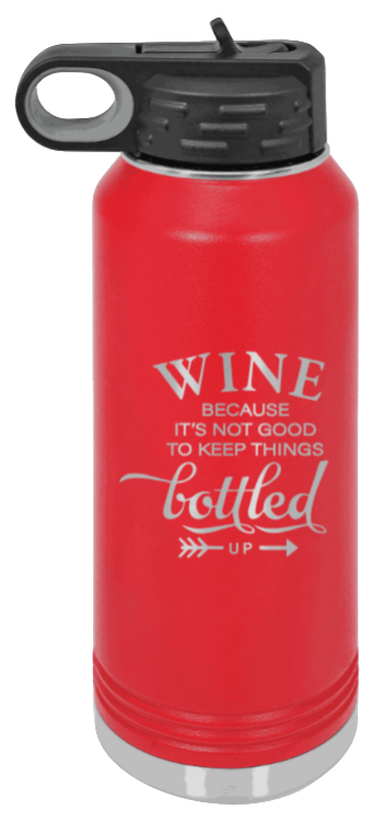 Wine Bottled Up - 32oz Mug Laser Engraved- Red