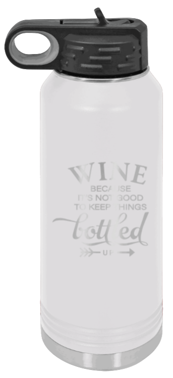 Wine Bottled Up - 32oz Mug Laser Engraved- White