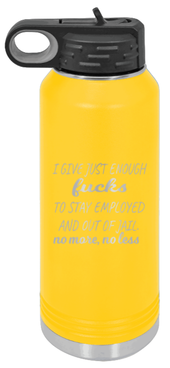 Just Enough F*cks - 32oz Mug Laser Engraved- Yellow