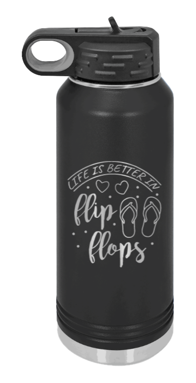 Life Is Better In Flip Flops - 32oz Mug Laser Engraved- Black