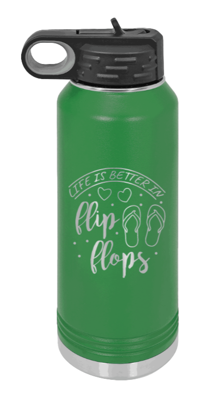 Life Is Better In Flip Flops - 32oz Mug Laser Engraved- Green