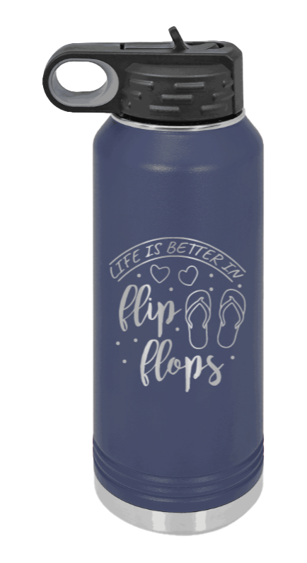 Life Is Better In Flip Flops - 32oz Mug Laser Engraved- Navy